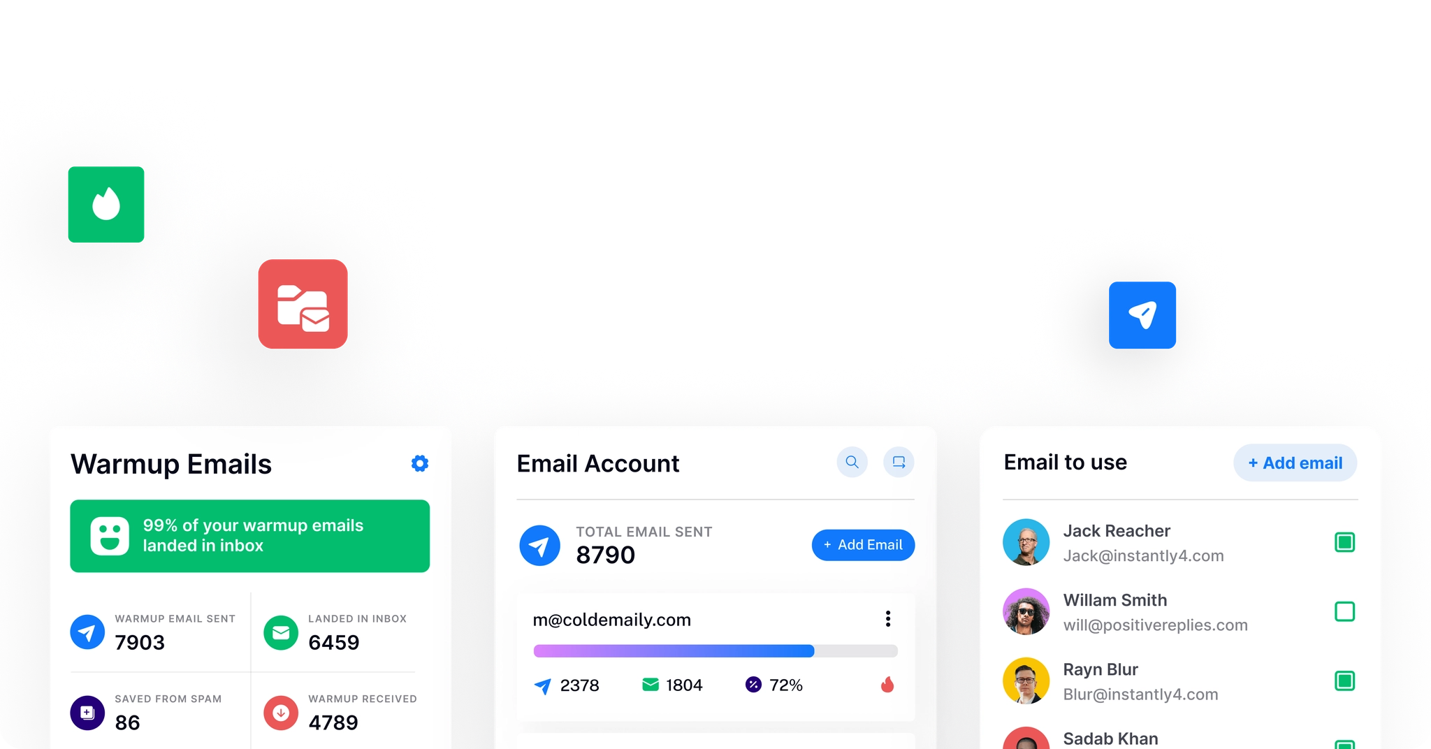 Official Instantly creative showing multiple outbound workflow components